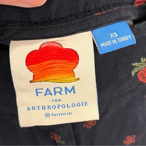 Farm Rio Strawberry Printed Wide Leg Pants in Black/Red size XS - Picture 7 of 16